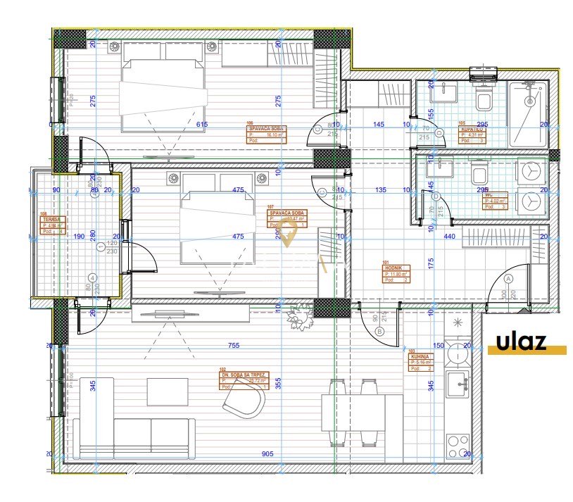 Dvosoban stan, 86 m², Zabjelo, Podgorica – fotografija 2