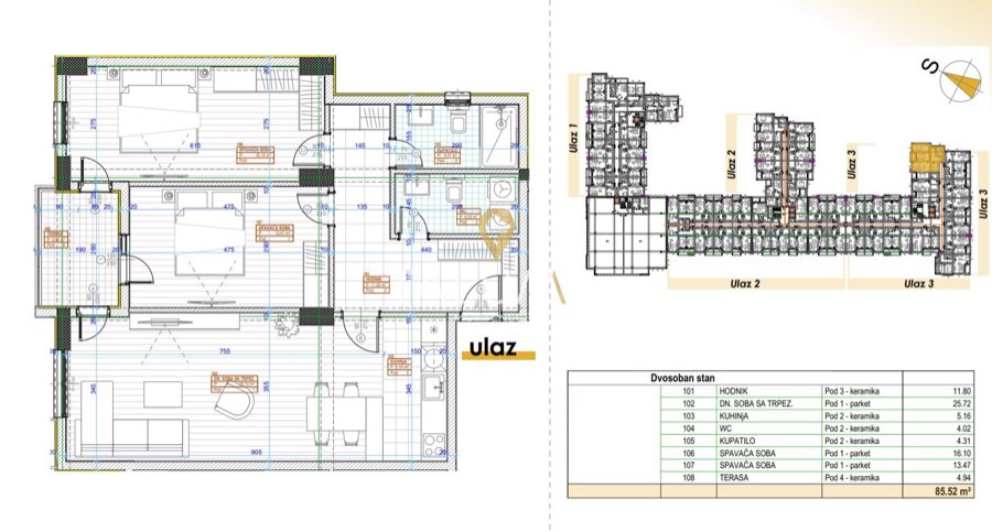 Dvosoban stan, 86 m², Zabjelo, Podgorica – fotografija 5